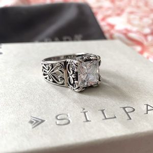 SILPADA retired “UPTOWN” Size 9 ring Sterling silver 10mm cubic zirconia